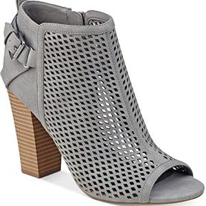 G by Guess Jerzy Peep Toe Ankle Booties Grey 9M